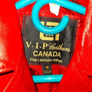 New with tag VIP LAMBSKIN leather jacket final finishing in Italy design in Cana